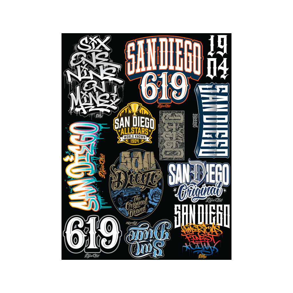 Dyse One San Diego 619 Sticker Sheet