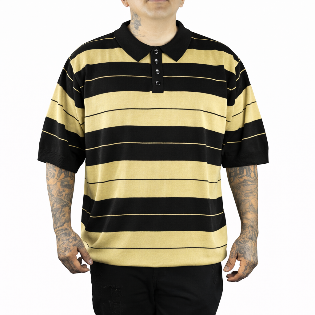 Dyse One Charlie Brown Striped Polo Shirt | Men's Streetwear