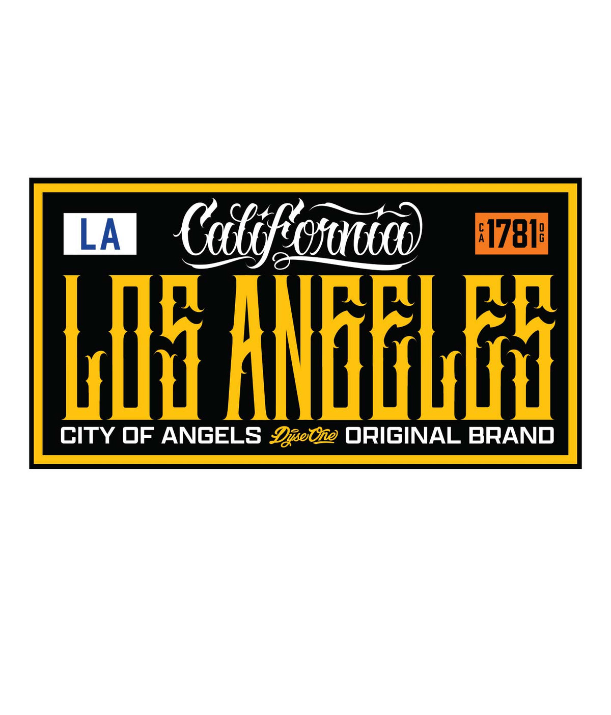 Dyse One Los Angeles License Plate Sign