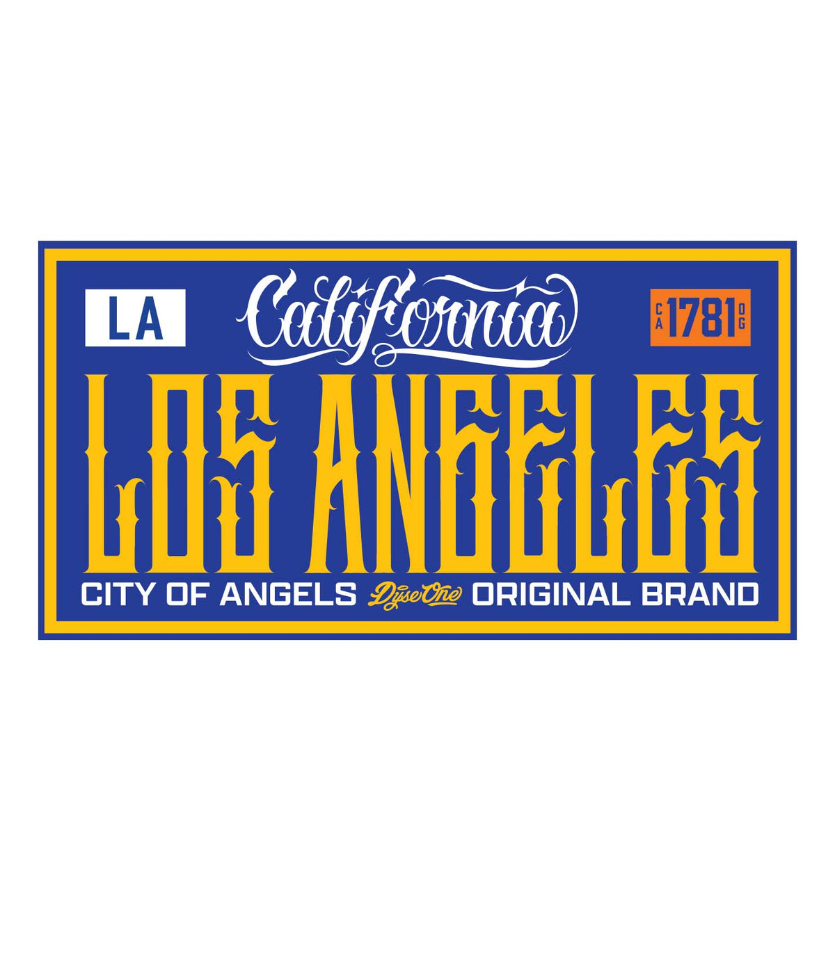 Dyse One Los Angeles License Plate Sign