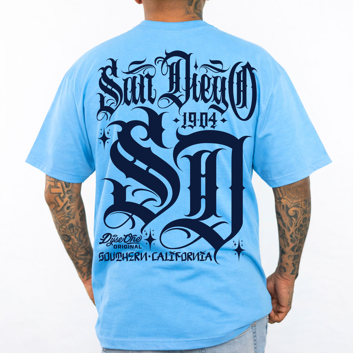 Dyse One San Diego Mash Up  Heavyweight Tee Blue